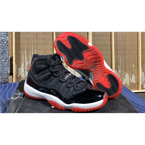 PAIR OF NIKE AIR JORDAN 11 RETRO "BRED" SIZE M8.5 *AUTHENTICITY UNKNOWN*