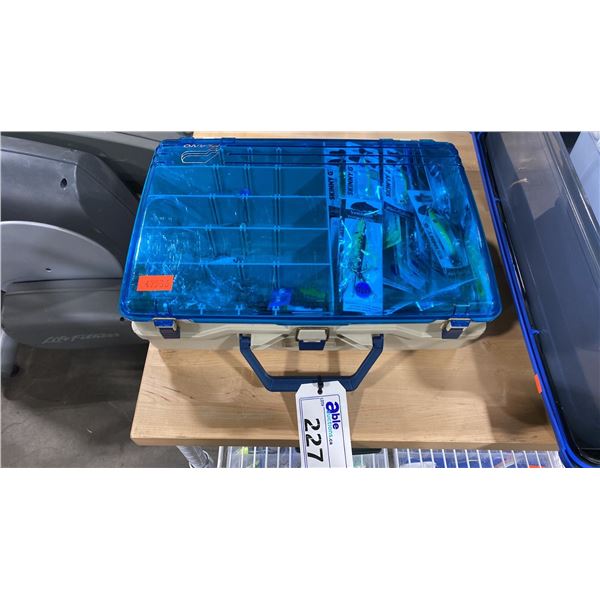 PLANO MULTILOADER PRO SORTING PORTABLE TACKLE BOX WITH ASSORTED NEW FISHING TACKLE CONTENTS
