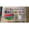 Image 2 : PLANO CLEAR PLASTIC SORTING CASE WITH ASSORTED NEW FISHING LURES / HOOKS / SPINNERS *SORTING CASE