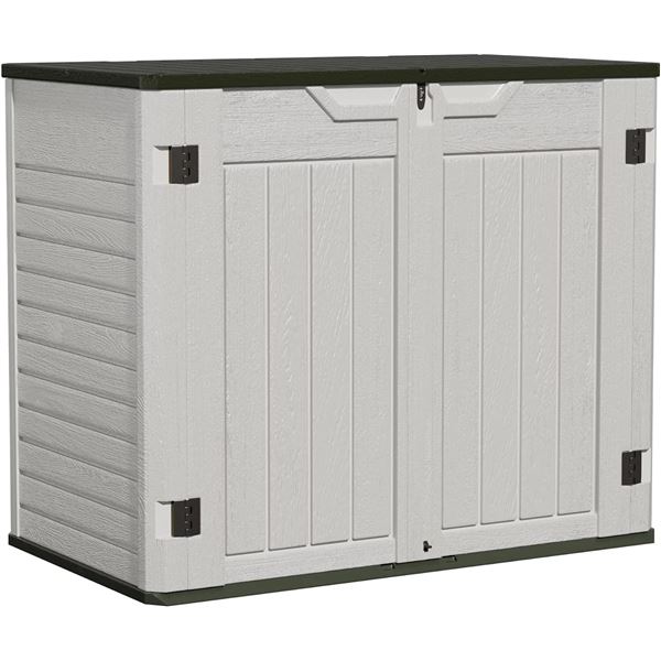 T-PSB22-0094-D4WGY-1 GREY RESIN 2 DOOR OUTDOOR STORAGE SHED *IN BOX / 2 BOXES*