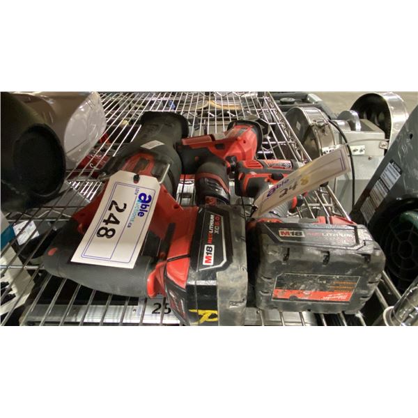 MAKITA M18 CORDLESS RECIPROCATING SAW WITH BATTERY, MAKITA M18 CORDLESS IMPACT DRILL WITH BATTERY,