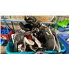 Image 2 : PLASTIC BIN OF ASSORTED PAIRS OF RENTAL HOCKEY ICE SKATES *BIN INCLUDED*