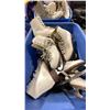 Image 2 : PLASTIC BIN OF ASSORTED PAIRS OF RENTAL LADIES ICE SKATES *BIN INCLUDED*