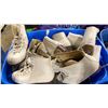 Image 2 : PLASTIC BIN OF ASSORTED PAIRS OF RENTAL LADIES ICE SKATES *BIN INCLUDED*