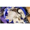 Image 2 : PLASTIC BIN OF ASSORTED PAIRS OF RENTAL LADIES ICE SKATES *BIN INCLUDED*