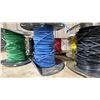 Image 2 : 6 SPOOLS OF ASSORTED ELECTRICAL CABLE & BUNDLE OF ASSORTED WIRES