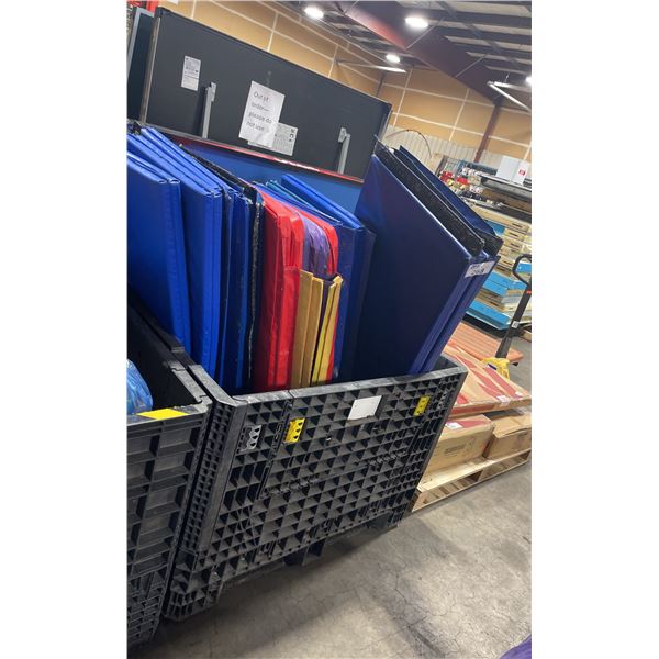 BIN OF GYM MATS, VARIOUS SHAPES AND SIZES *BIN NOT INCLUDED*