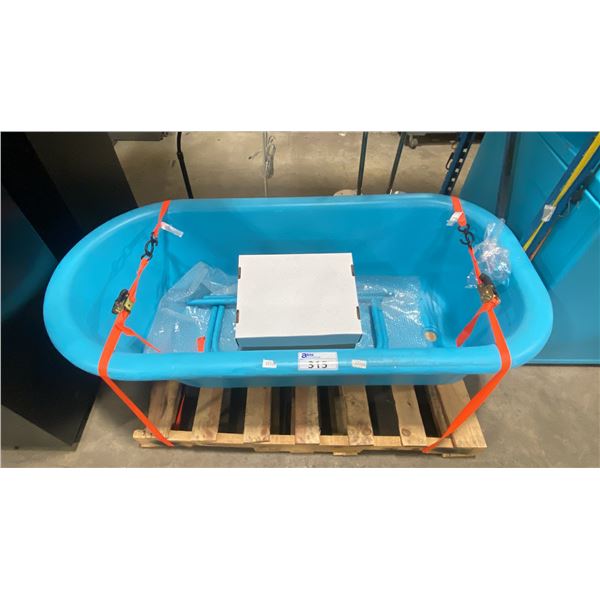 TEAL VINTAGE CLAWFOOT BATHTUB WITH FAUCET