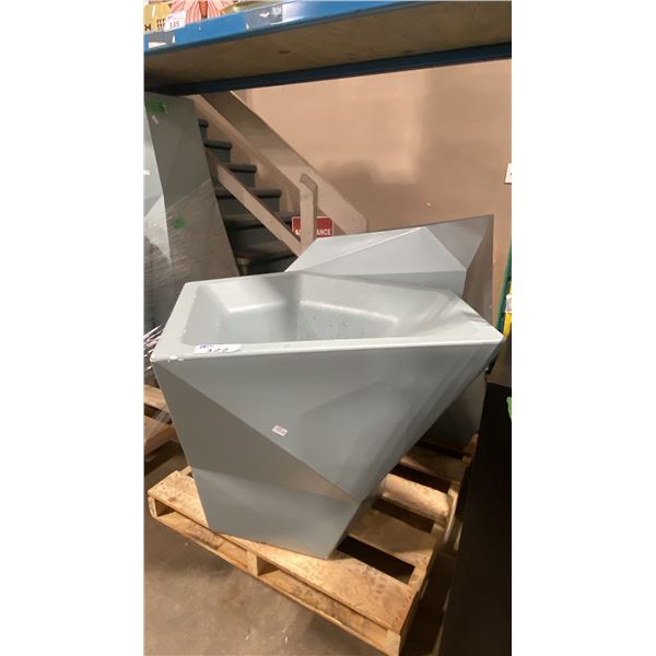 PAIR OF LARGE SAGE MODERN RESIN FLOWER POTS