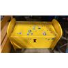 Image 2 : NATURAL WOOD PADDED OTTOMAN, YELLOW CHILDRENS STORAGE BENCH, NATURAL WOOD CHILDRENS STORAGE BENCH
