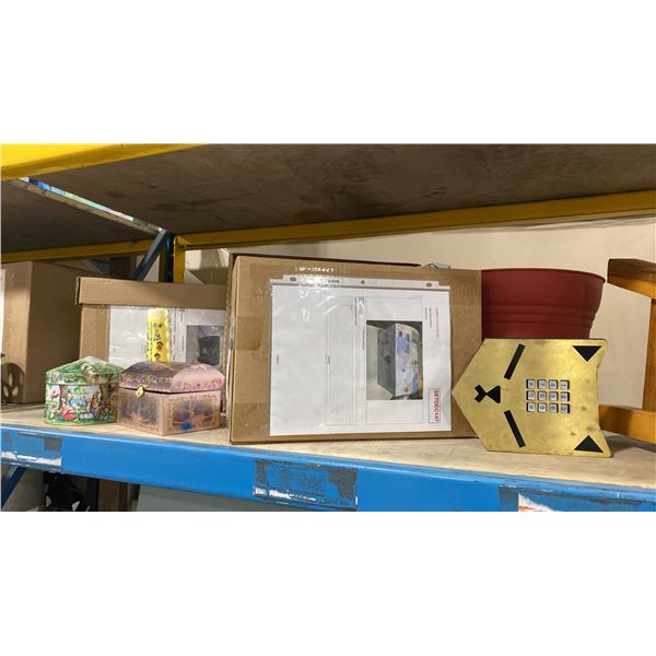 DECORATIVE BOXES, STOOL & ASSORTED DECOR ITEMS