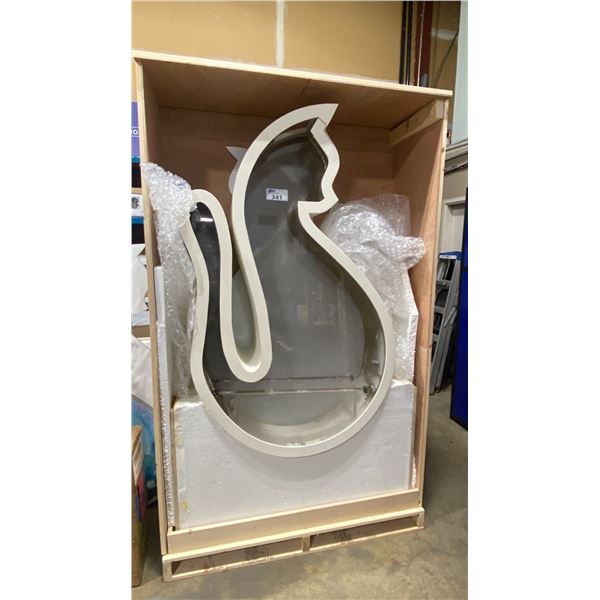 LARGE CAT SHAPED AQUARIUM WITH PEDESTAL