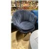 Image 2 : BLUE MICROFIBER CHAISE LOUNGE, BLUE MICROFIBER SHELL CHAIR & BLUE ROUND COCKTAIL TABLE