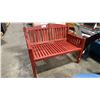 Image 1 : RED STAINED WOOD 2 SEAT BENCH