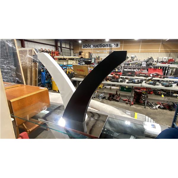 GLASS 2 TONED MODERN HALL TABLE WITH EXTRA BASE