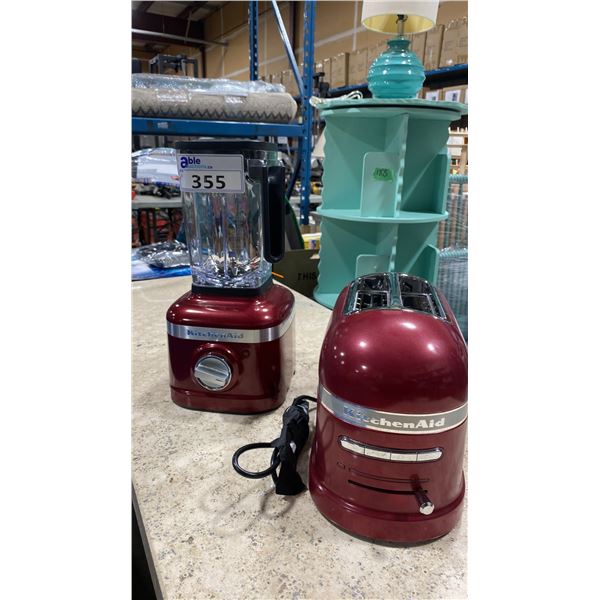 DARK CHERRY KITCHENAID BLENDER & 2 SLICE TOASTER