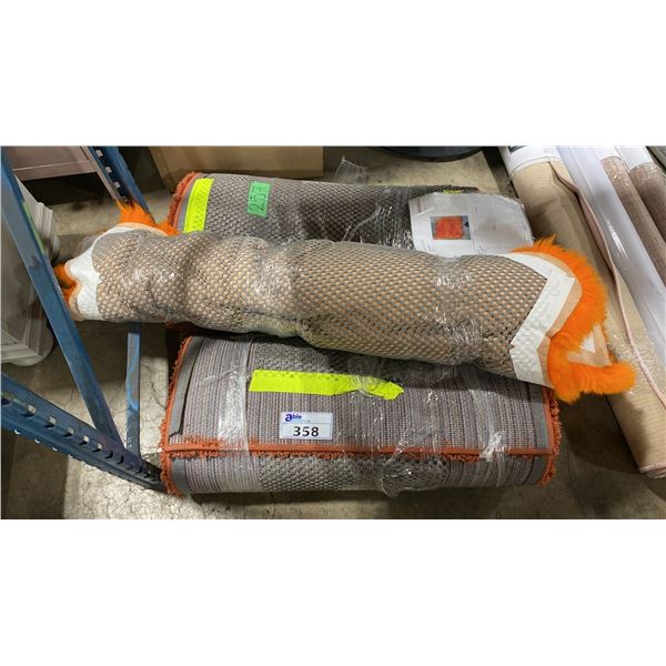 3 ORANGE/RED DECORATIVE AREA RUGS