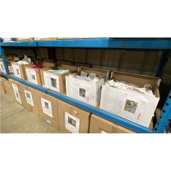 SHELF OF ASSORTED PICTURES, LAMPS & DECOR ITEMS