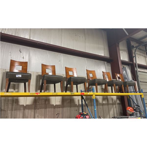 6 MODERN DARKWOOD PADDED SIDE CHAIRS