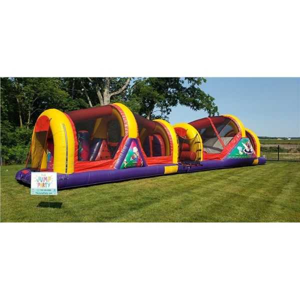 NINJA JUMP COMMERCIAL INFLATABLE 2 SECTION BACKYARD OBSTACLE CHALLENGE WITH 3 BLOWERS