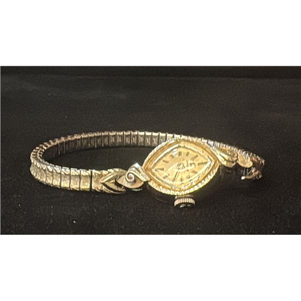 APPROX 14K OMEGA LADIES WRISTWATCH WITH SPEIDEL METAL WATCHBAND