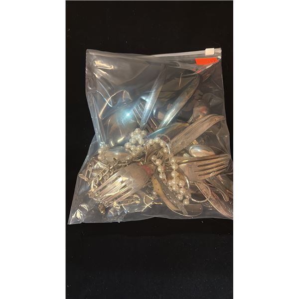 MISC COSTUME JEWELRY & CUTLERY ASSORTMENT