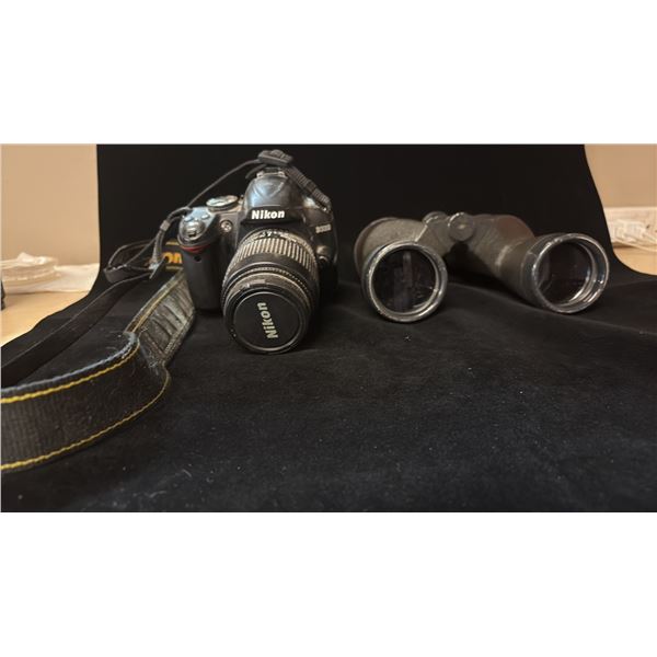 CAMERA & BINOCULARS; NIKON D3000 SLR DIGITAL CAMERA & BAKER DELUXE MARINER 7X50 BINOCULARS