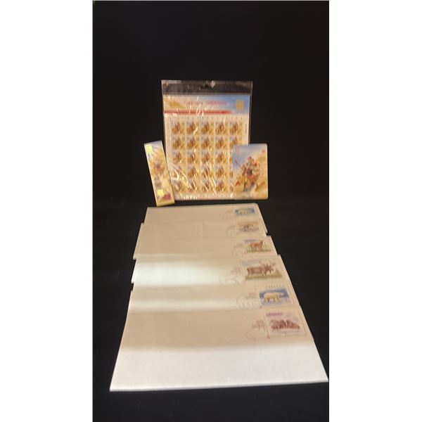 CANADA STAMP ASSORTMENT; YEAR OF PIG SET, FIRST DAY COVERS