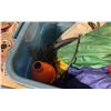 Image 3 : MULTICOLOURED AQUATIC INFLATABLE WITH ELECTRIC PUMP & BUNGEE STRAPS *BIN INCLUDED*