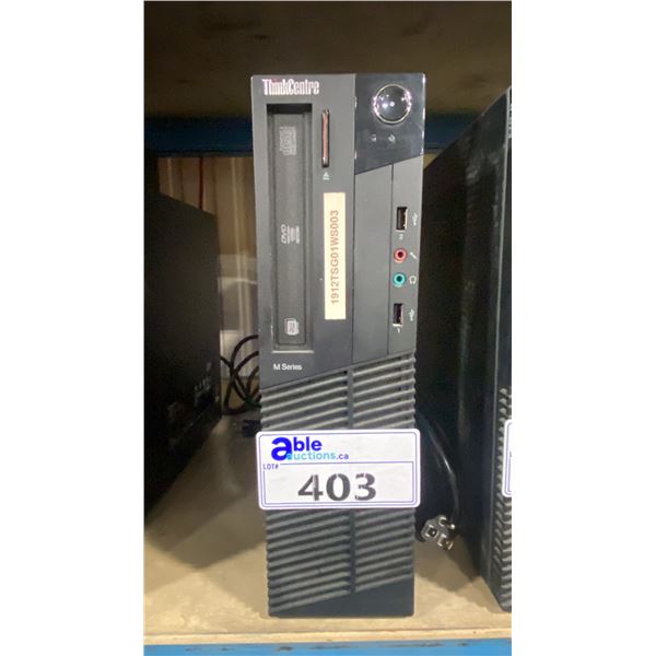 THINKCENTRE M-SERIES CORE I7 DESKTOP COMPUTER WITH DVD DRIVE & POWER CABLE *NO HDD, HDD REMOVED*