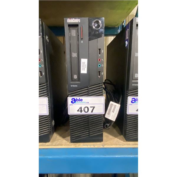 THINKCENTRE M-SERIES CORE I7 DESKTOP COMPUTER WITH DVD DRIVE & POWER CABLE *NO HDD, HDD REMOVED*