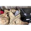 Image 3 : TRIUMPH BLACK METAL STORAGE BOX & 2 CANVAS BAGS WITH ASSORTED SLEEPING BAGS