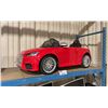 Image 1 : AUDI TTS RED ELECTRIC REMOTE CONTROLLED CHILDRENS RIDING VEHICLE WITH POWER ADAPTER & REMOTE