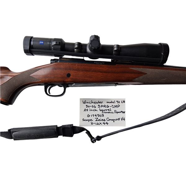 Winchester Model 70LH, Classic Sporter in 30-06 SPRG-IMP. Left Hand. Zeiss V4 Scope. SN:G174563
