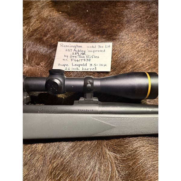 Remington Model 700 LH in .257 Ackley IMP. Left Hand. Leupold 3.5 Variable Scope. SN:F6617438
