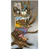 Image 1 : Custom Moose Paddle Carving Featuring 4 Bighorn Sheep