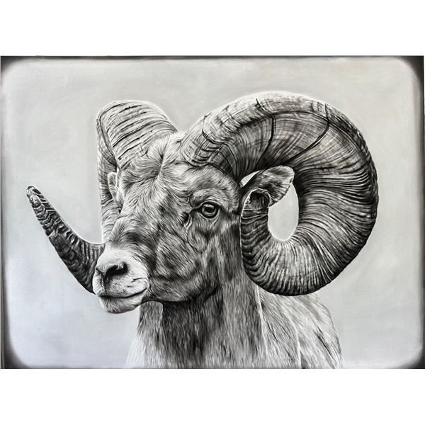 Elena Johnson Original Art 30x40 Framed Wild Sheep Art