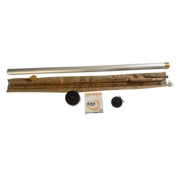 A Hand Made 7'4", 4 weight bamboo fly line, reel and line.
