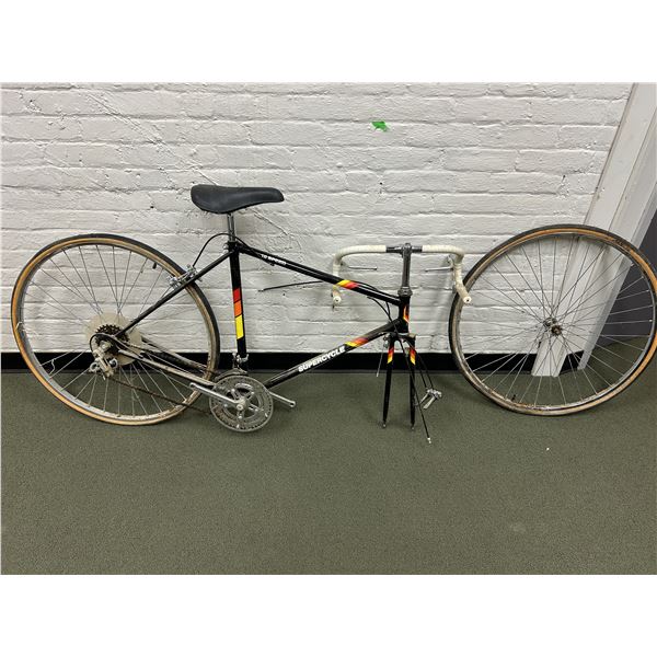 Supercycle Bicycle, Black Frame w Orange and Yellow Stripes