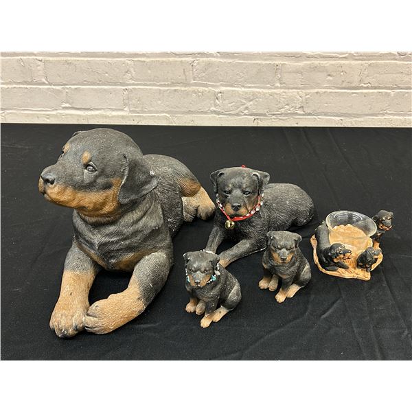Lot of 5 Rottweiler Sandicast Figurines