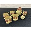 Image 1 : Ceramic Frog Tea Set Pot, Cream Pitcher, 4 Mugs, Bowl