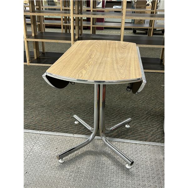 Chrome & Beige Drop Leaf Kitchen Table