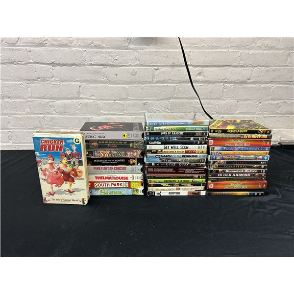 Lot of 39 VHS and DVD Movies
