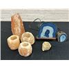 Image 1 : 7pcs Geode Lamp, Candle Holder, Salt Rock Candle Holders and Decor, Rock Specimen