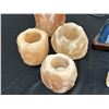 Image 2 : 7pcs Geode Lamp, Candle Holder, Salt Rock Candle Holders and Decor, Rock Specimen
