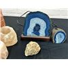 Image 4 : 7pcs Geode Lamp, Candle Holder, Salt Rock Candle Holders and Decor, Rock Specimen