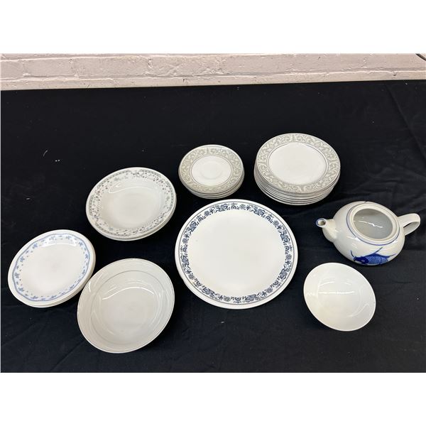 Lot of 22pcs Assorted Fine Bone China Plates, Mikasa, Corelle, Regent, etc