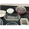 Image 3 : Lot of 13pcs  Assorted Mostly Pyrex Kitchen Bake Ware Glass and Ceramic