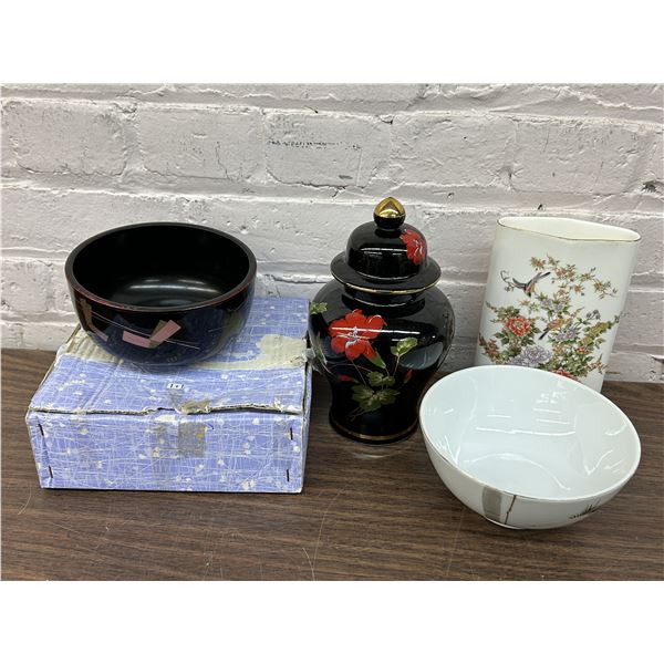 Asian Canister / Tea Urn, Bowls, Vase