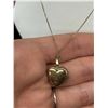 Image 4 : 10k Gold Ladies Heart Shaped Locket & 10k Chain 18" long, approx 2 grams total